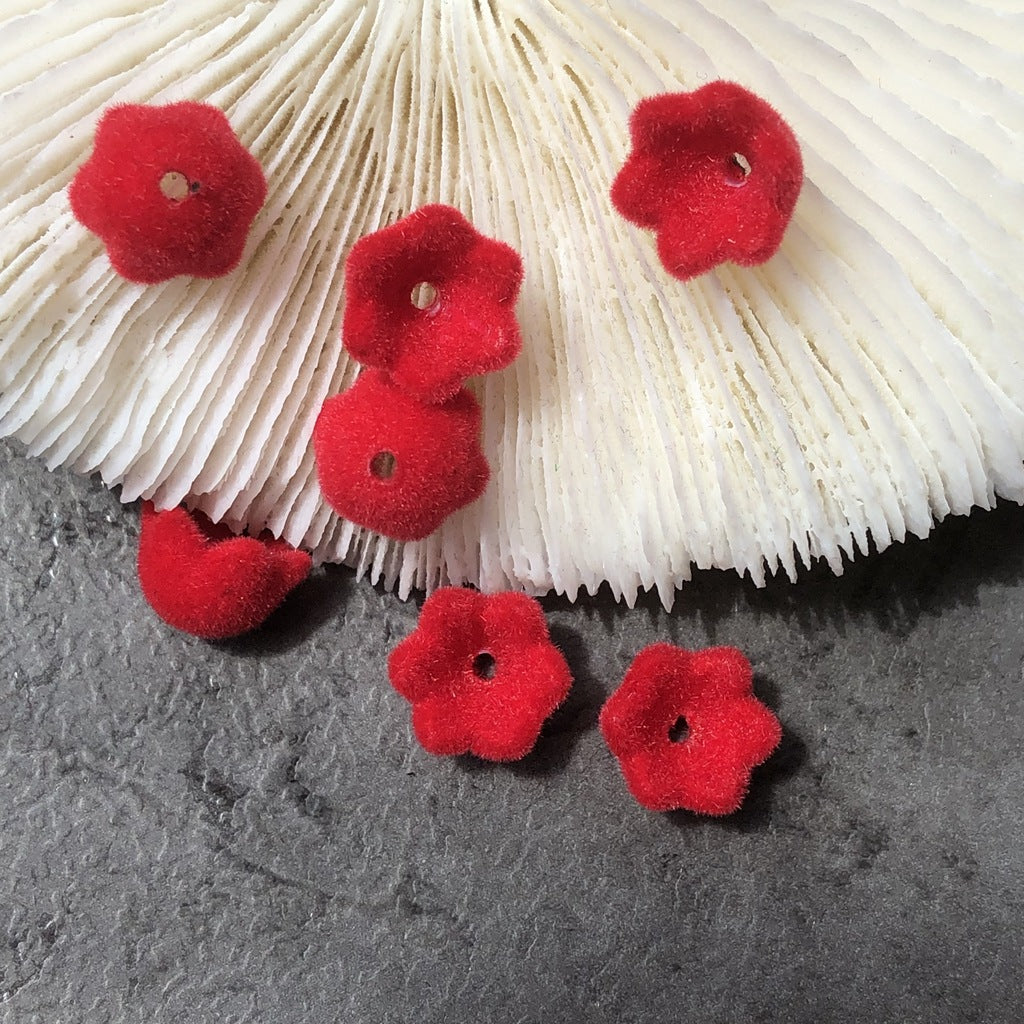 Wholesale 10PCS Flocked Colorful Lily of The Valley Beads